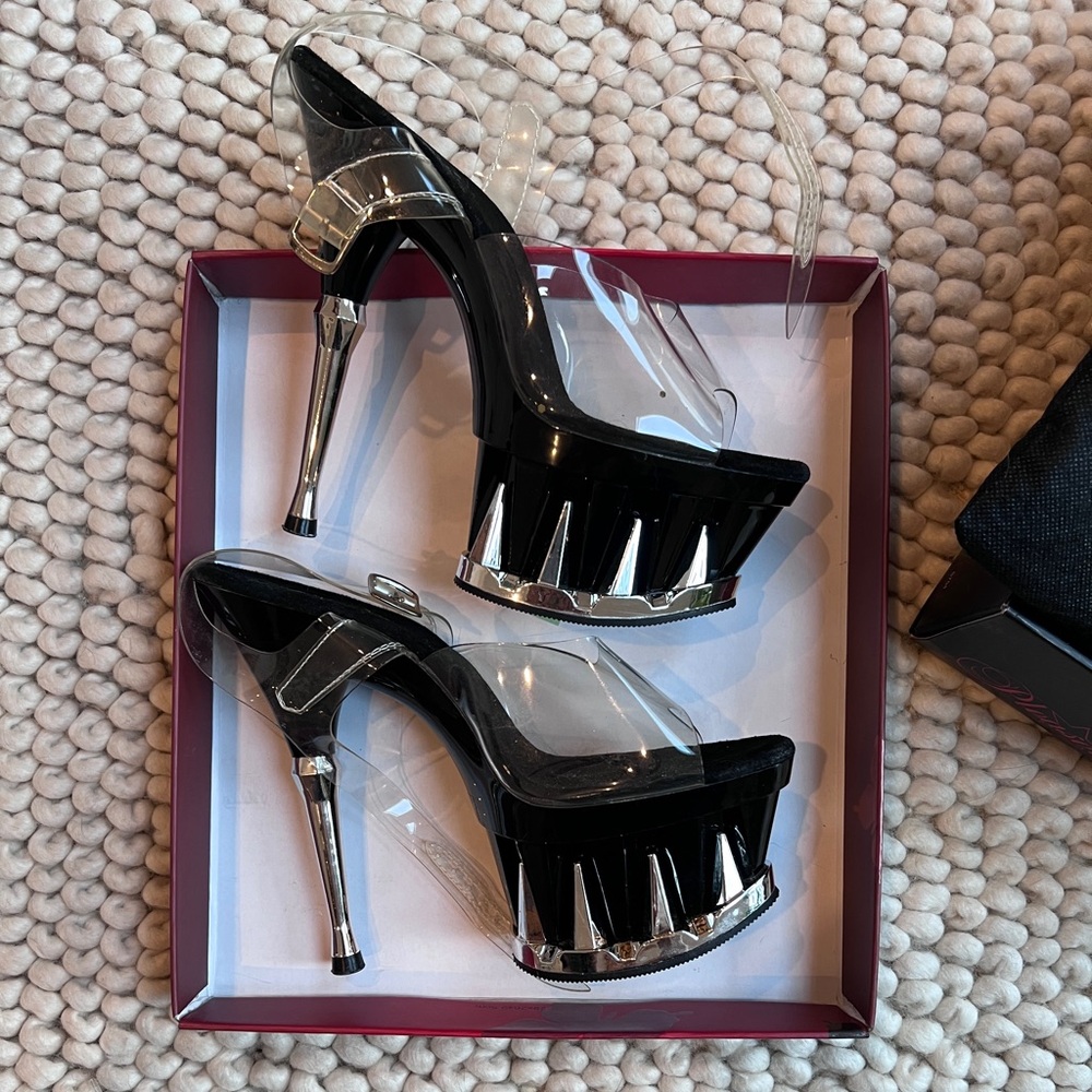 Pleaser black platform stiletto size 9
